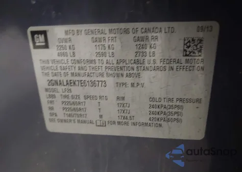 2014 Chevrolet Equinox Ls z USA, uszkodzony, nr VIN 2GNALAEK7E6136773